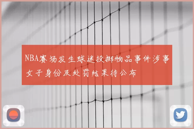 NBA赛场发生球迷投掷物品事件涉事女子身份及处罚结果待公布